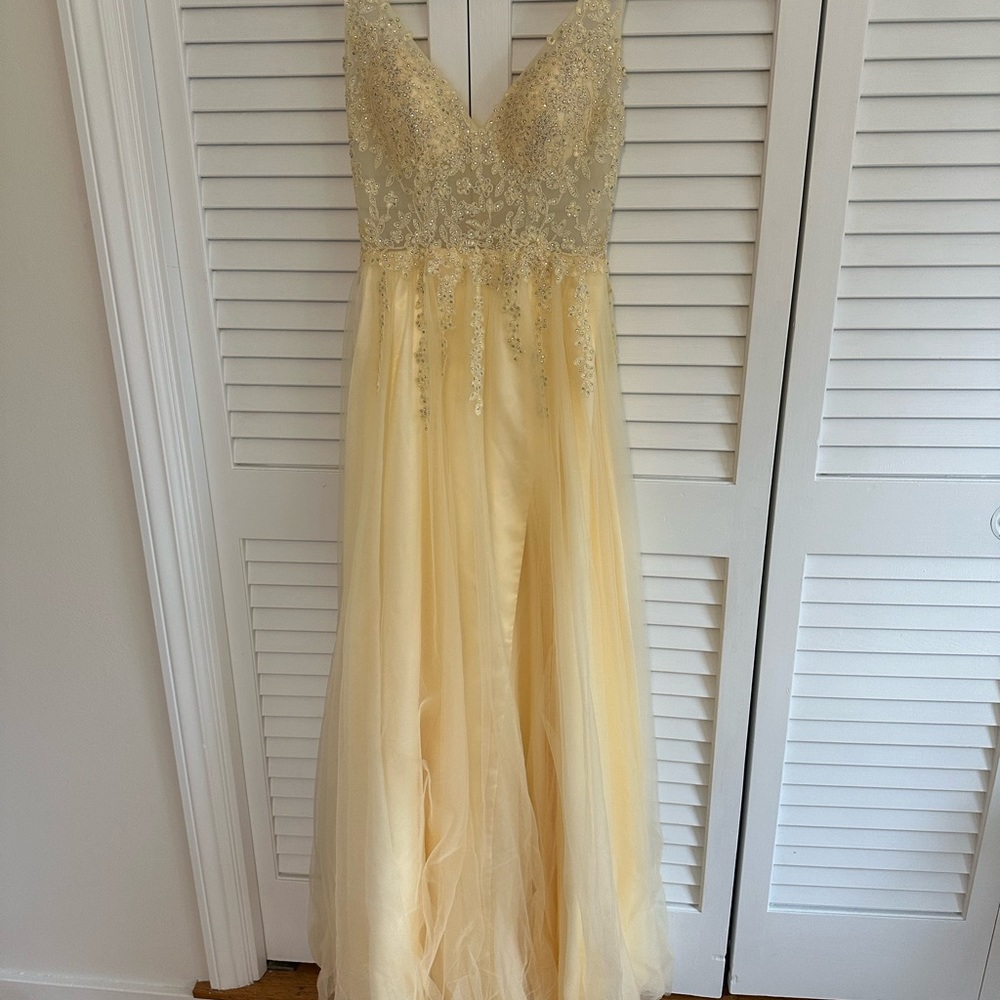 Prom dress- butter yellow